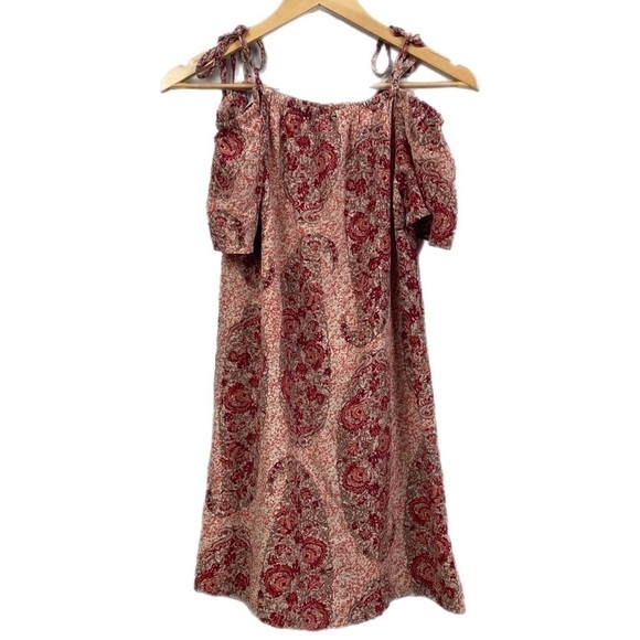 Nwt | Madewell Silk Cold-Shoulder Dress in Watercolor Paisley Size XS - Picture 12 of 13